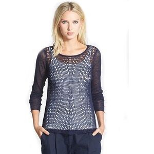 Eileen Fisher 100% Organic Linen Open Knit Top